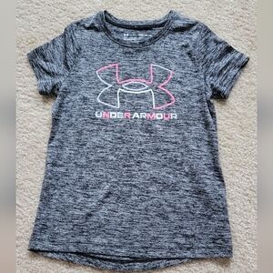 Under Armour Youth Gray and Pink Athletic T-Shirt Size S